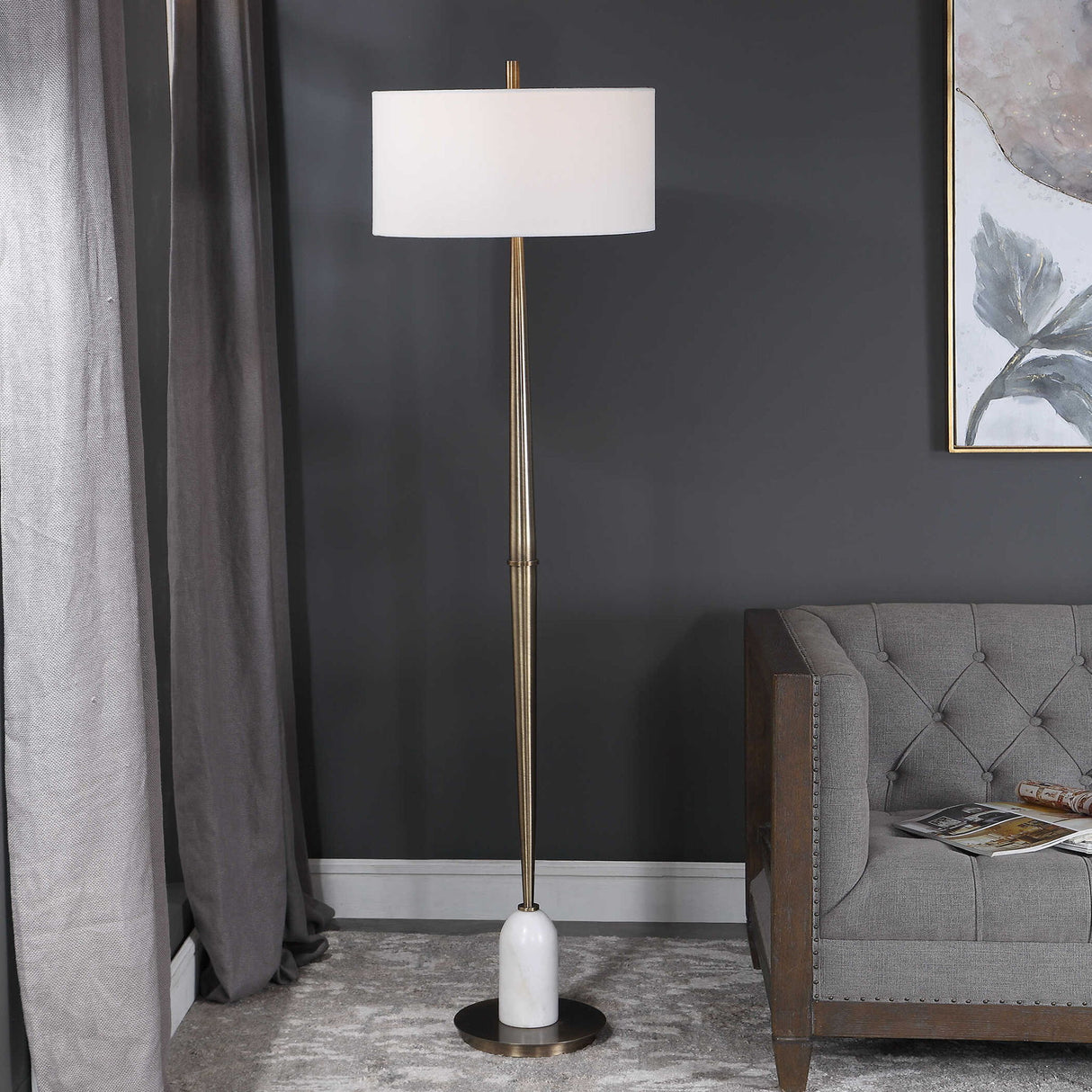 Minette - Mid-century Floor Lamp - Gold