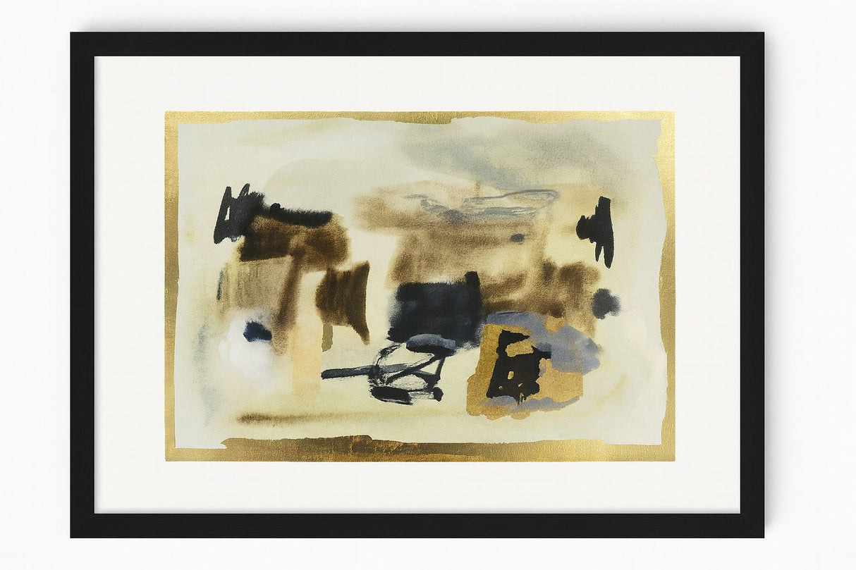 Amber Veil I Framed Print - Gold / Black / Gray / White