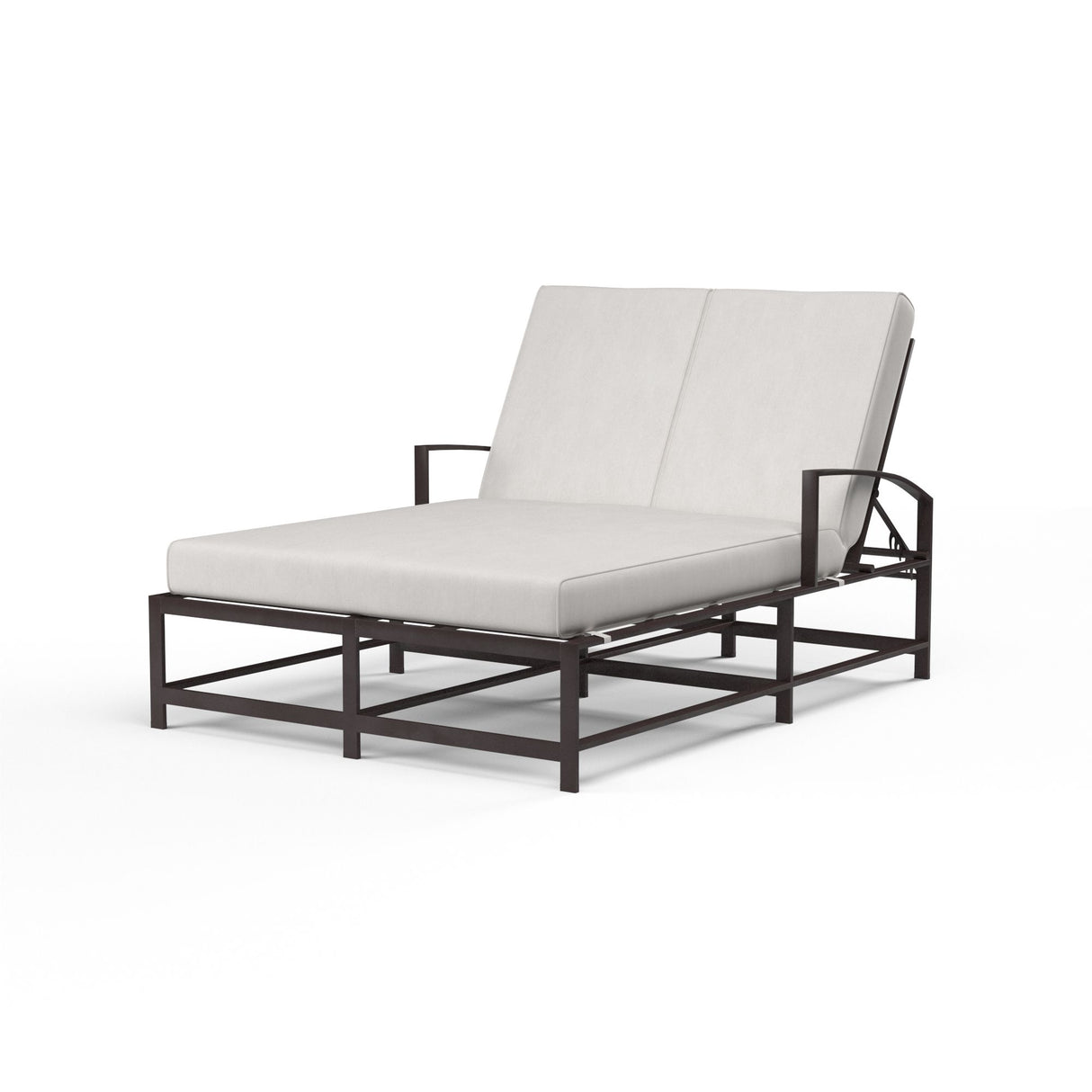 La Jolla - Double Chaise, With Self Welt - Canvas Flax / Dark Brown