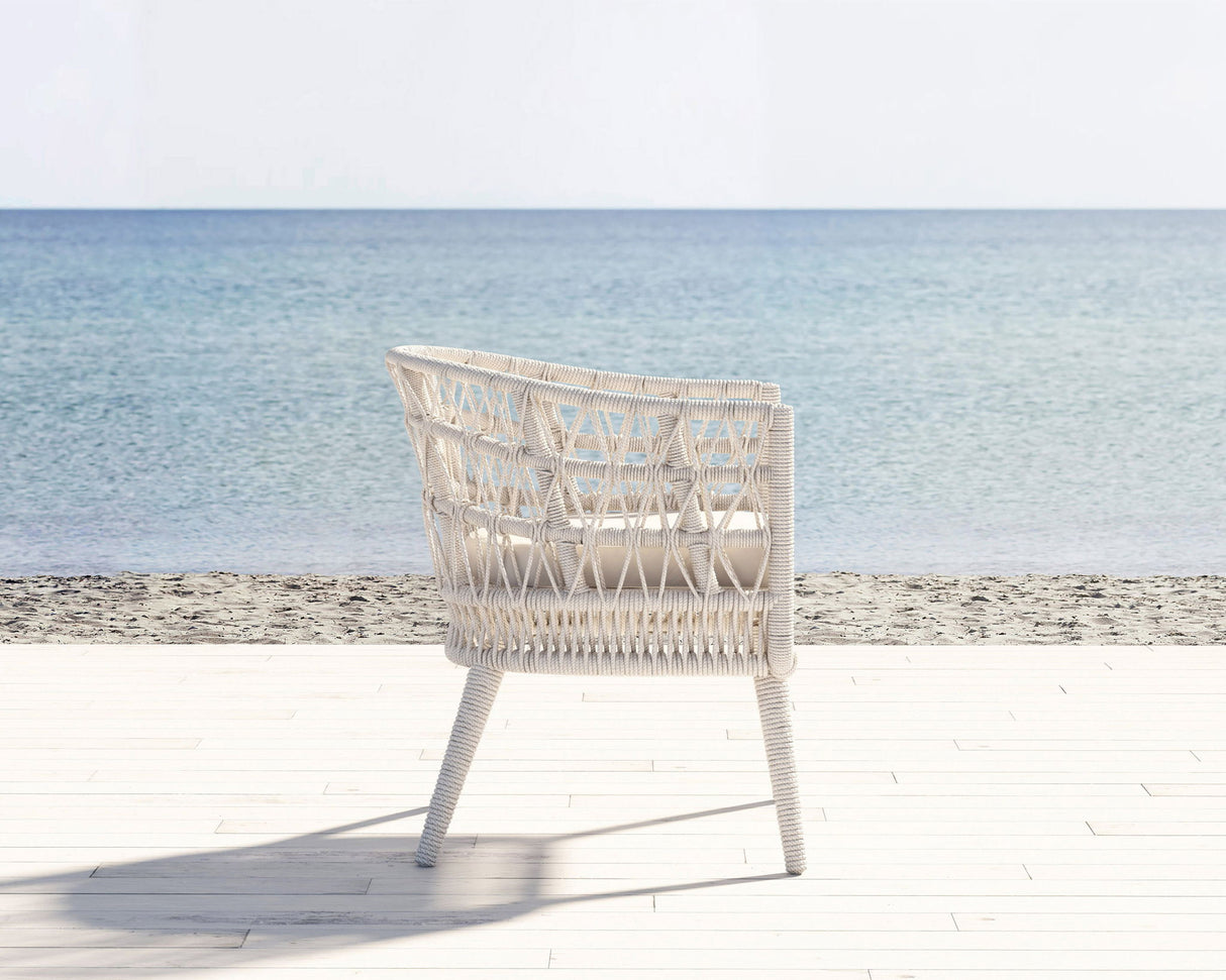 Dana - Rope Dining Chair, With Self Welt - Linen Canvas