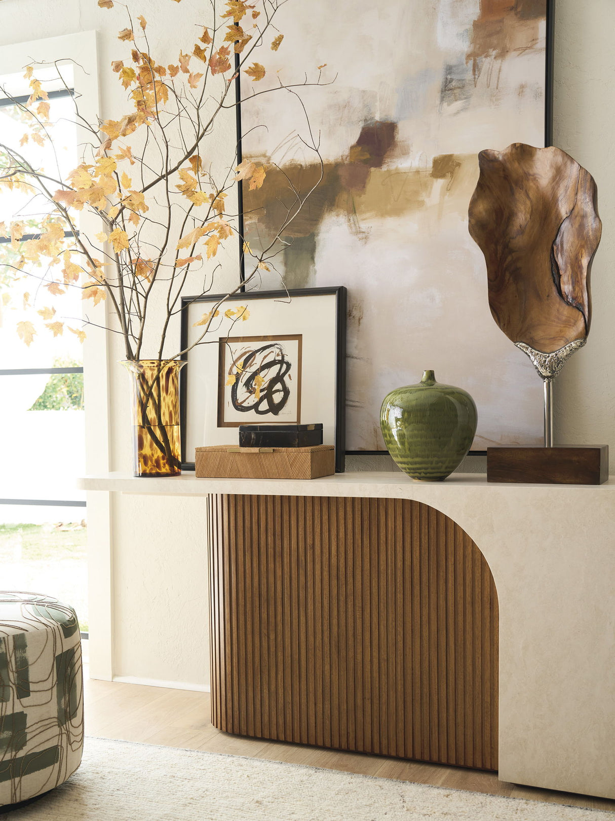 La Costa - Seabourne Console Table - Beige / Dark Brown