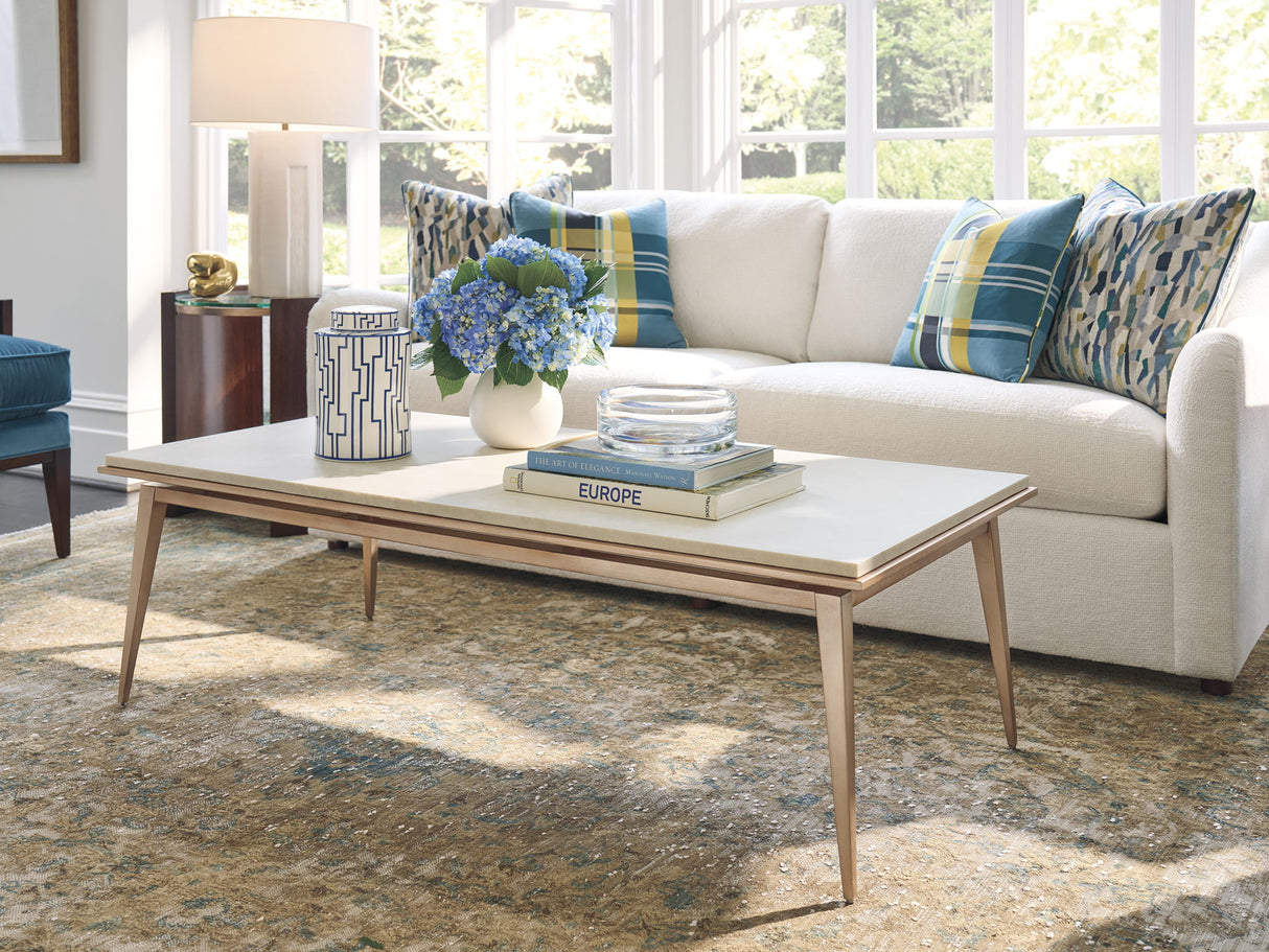 Rendezvous - Bulgari Rectangle Cocktail Table - Light Brown / Gray