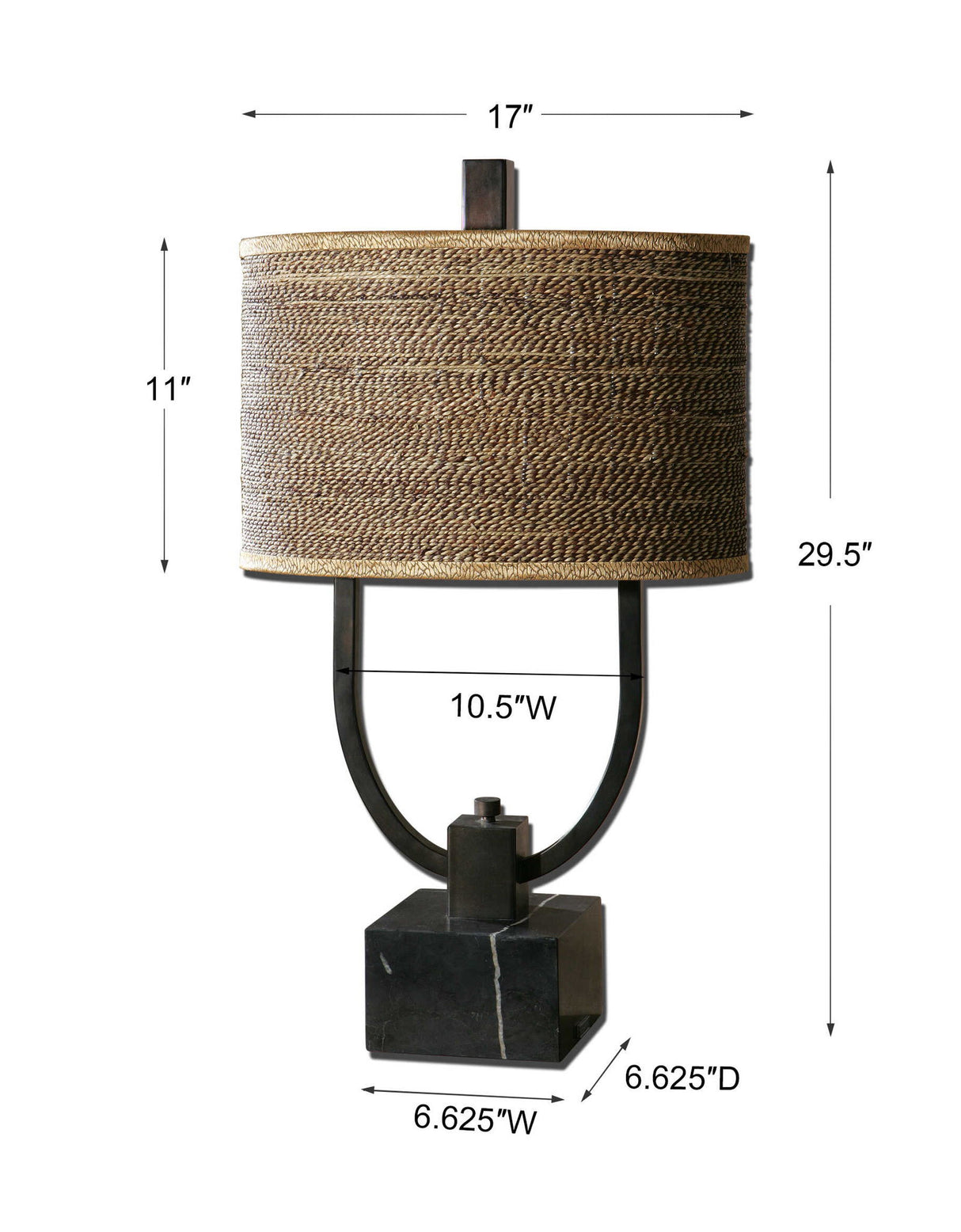Stabina - Metal Table Lamp - Brown, Dark