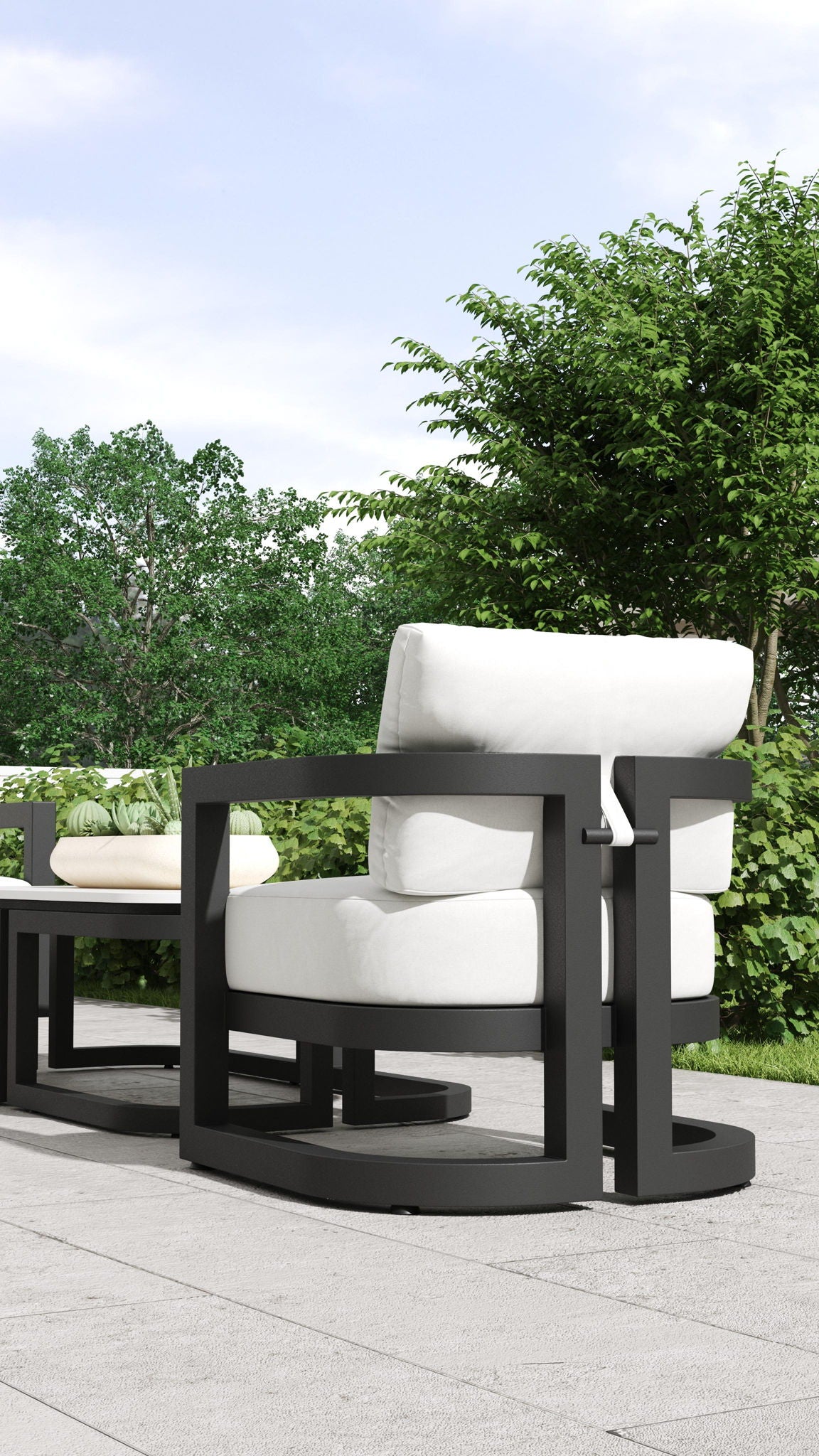 Malibu - Club Chair - Black / White