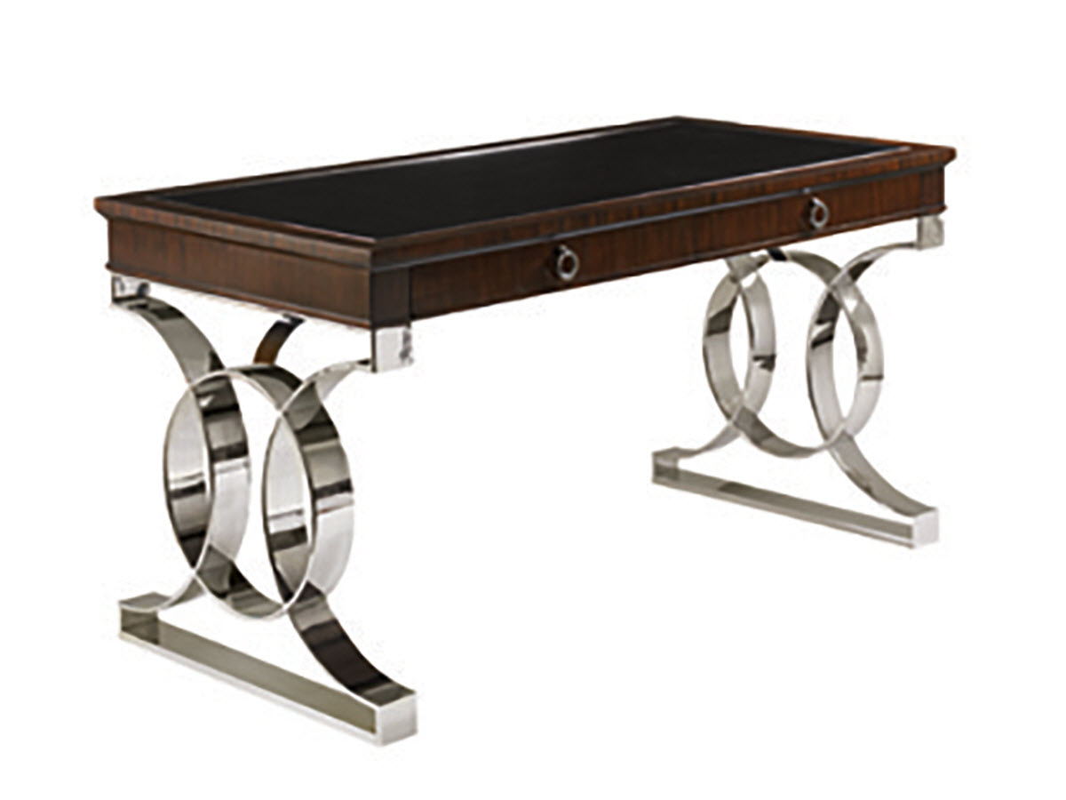 Studio Designs - Rosewood Writing Desk - Dark Brown / Pearl Silver