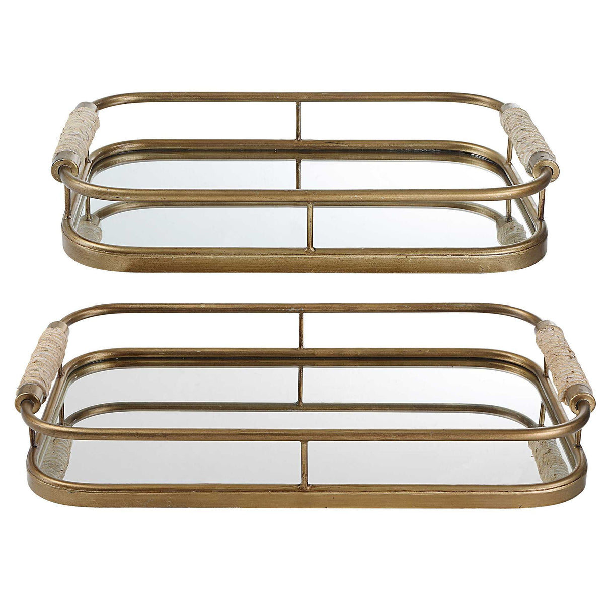Rosea - Trays, Set Of 2 - Brushed Gold