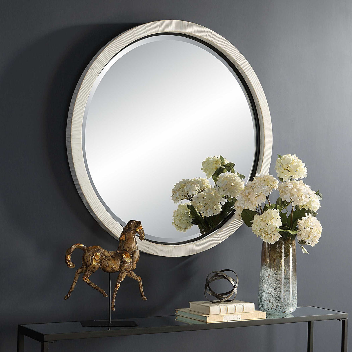 Granada - Round Mirror - White