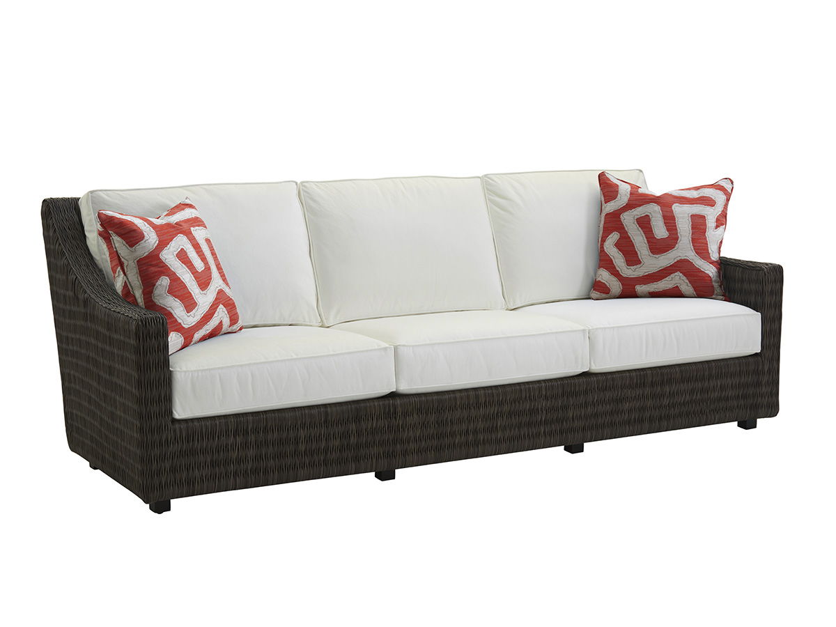 Cypress Point Ocean Terrace - Wicker Long Sofa - Dark Brown
