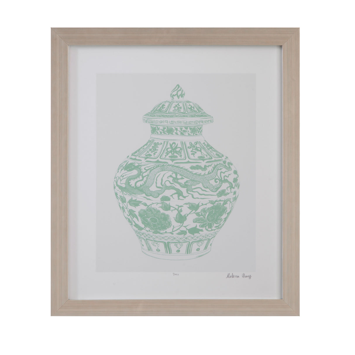 Mint Vases II Framed Print - Green / Beige