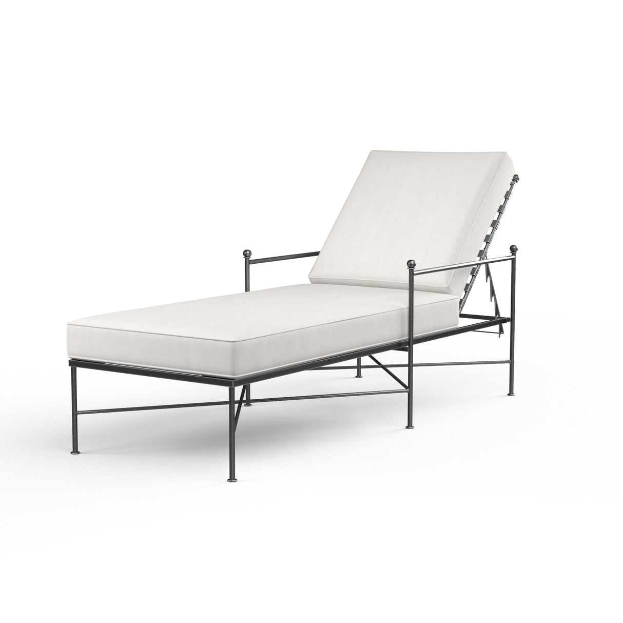 Provence - Chaise Lounge, With Self Welt - Canvas Flax / Black
