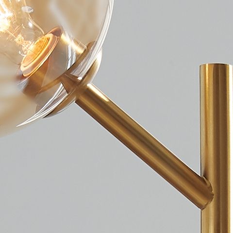 Abanson - Metal Floor Lamp - Amber / Gold Finish