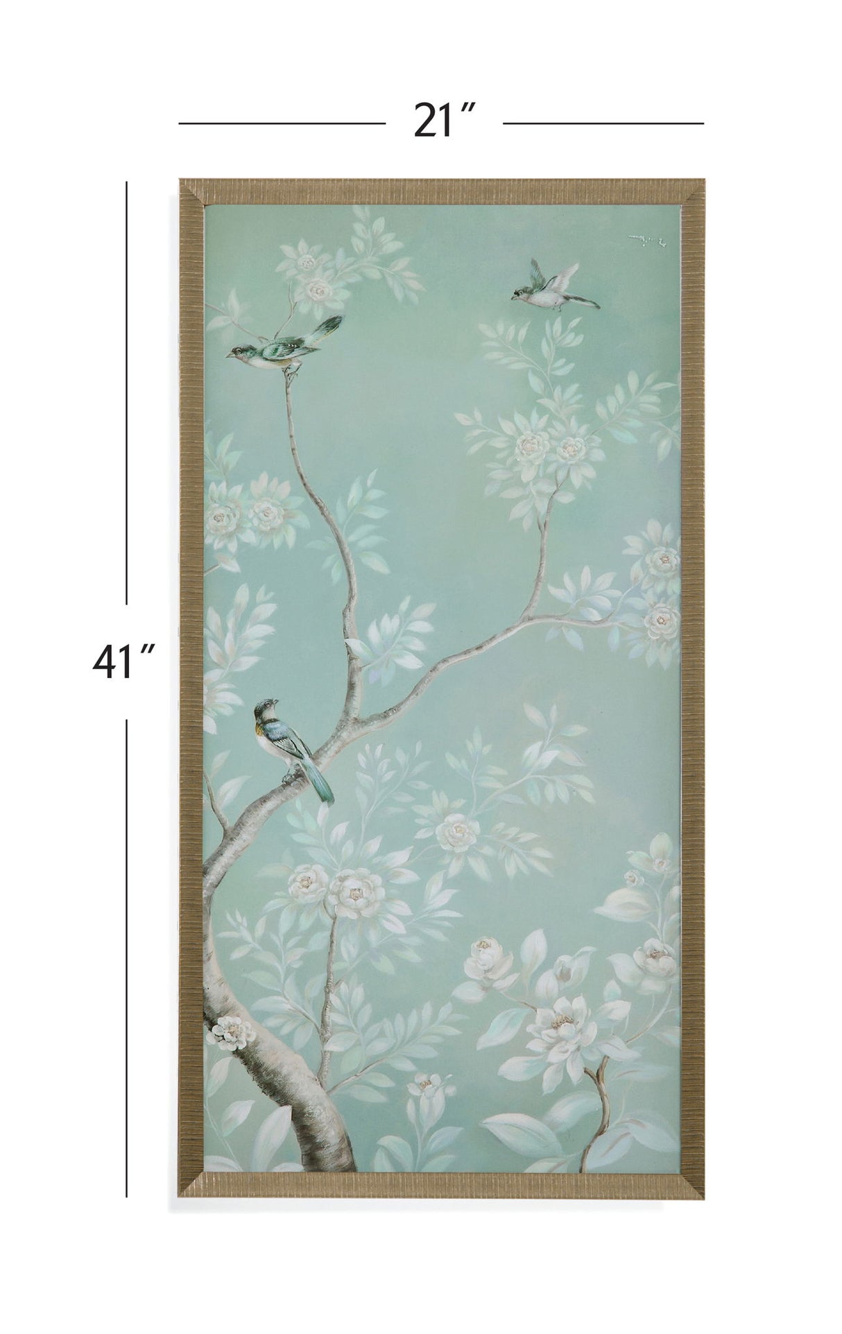 Birds And Flowers I Framed Print - Light Blue