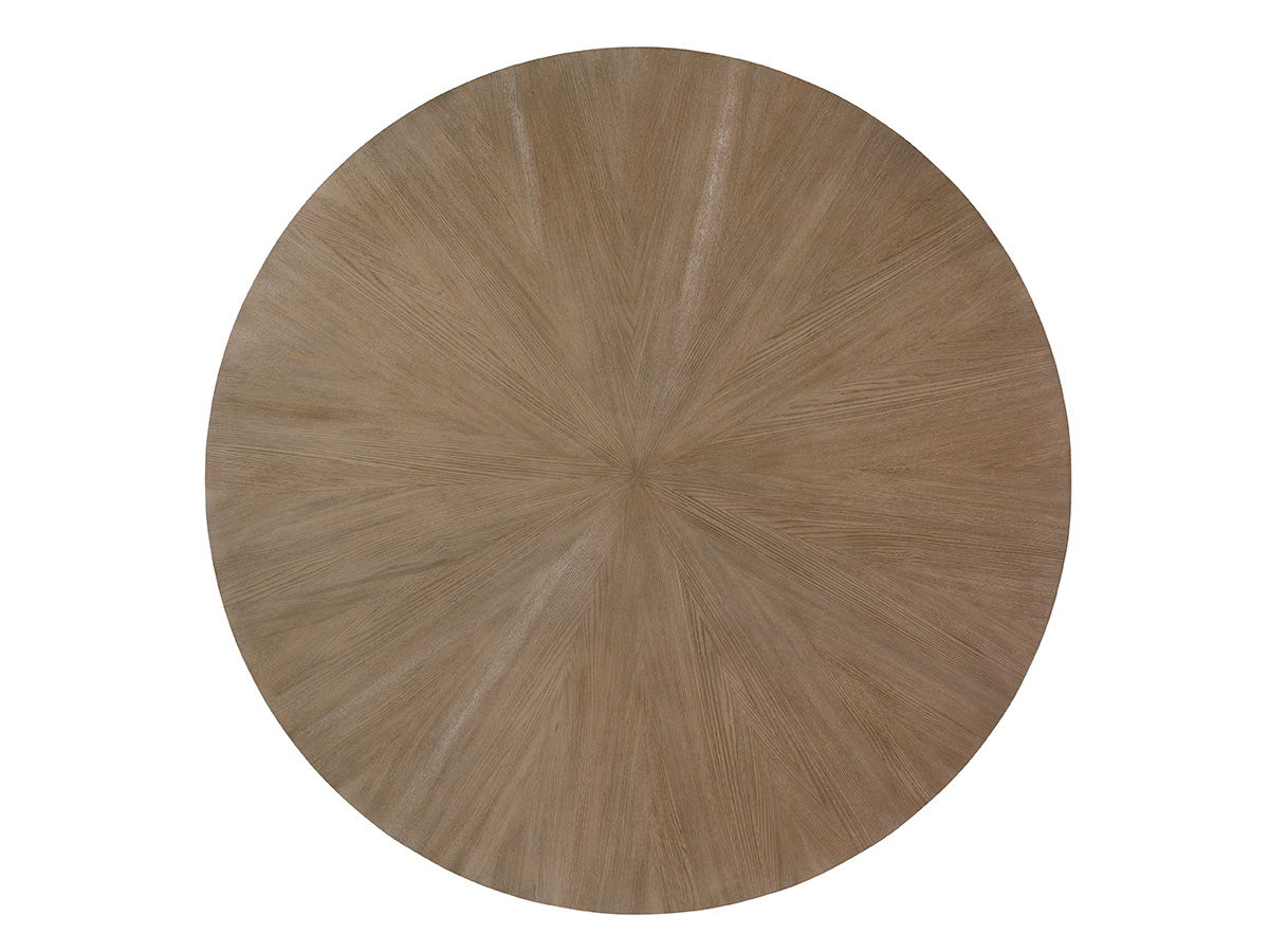 Shadow Play - Rendezvous Round Metal Dining Table With Wooden Top - Light Brown