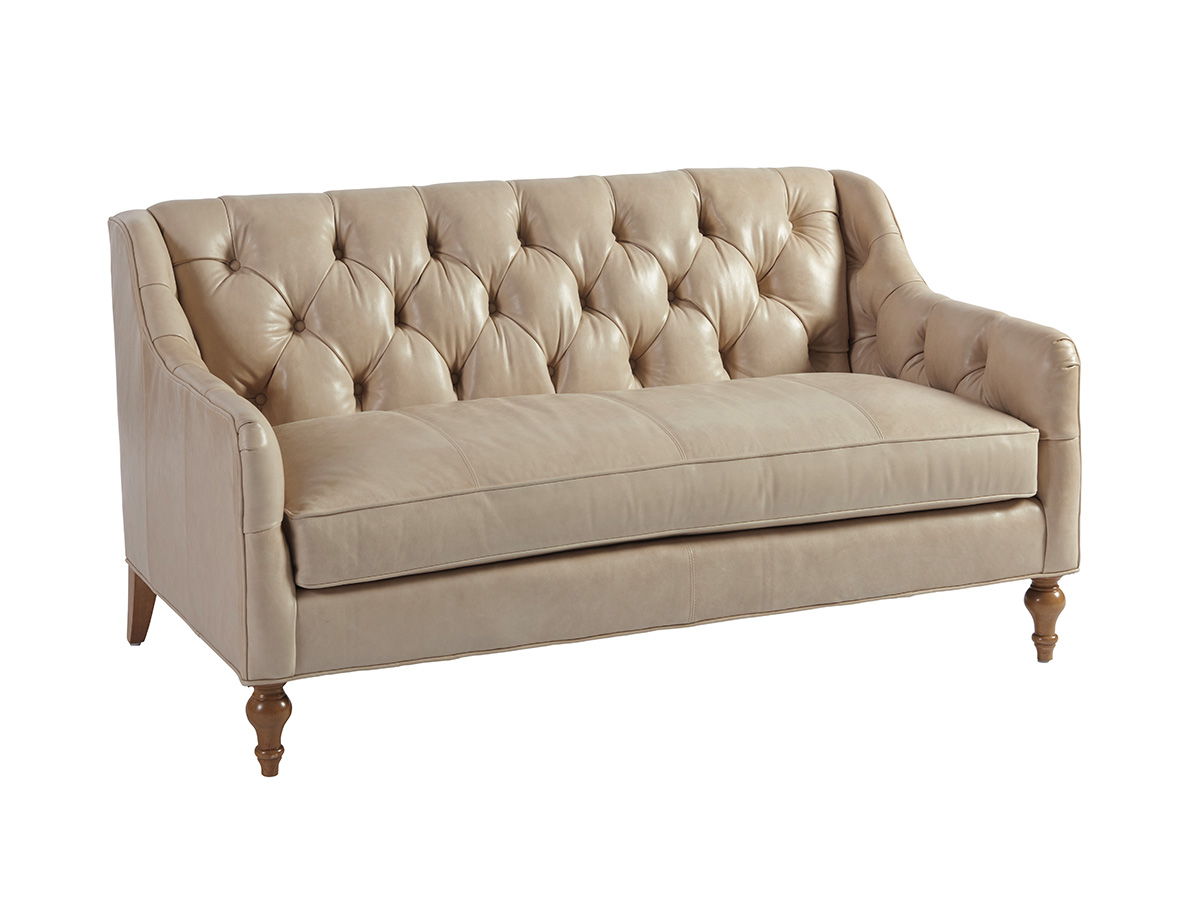 Barclay Butera Upholstery - Hyland Park Leather Settee - Beige