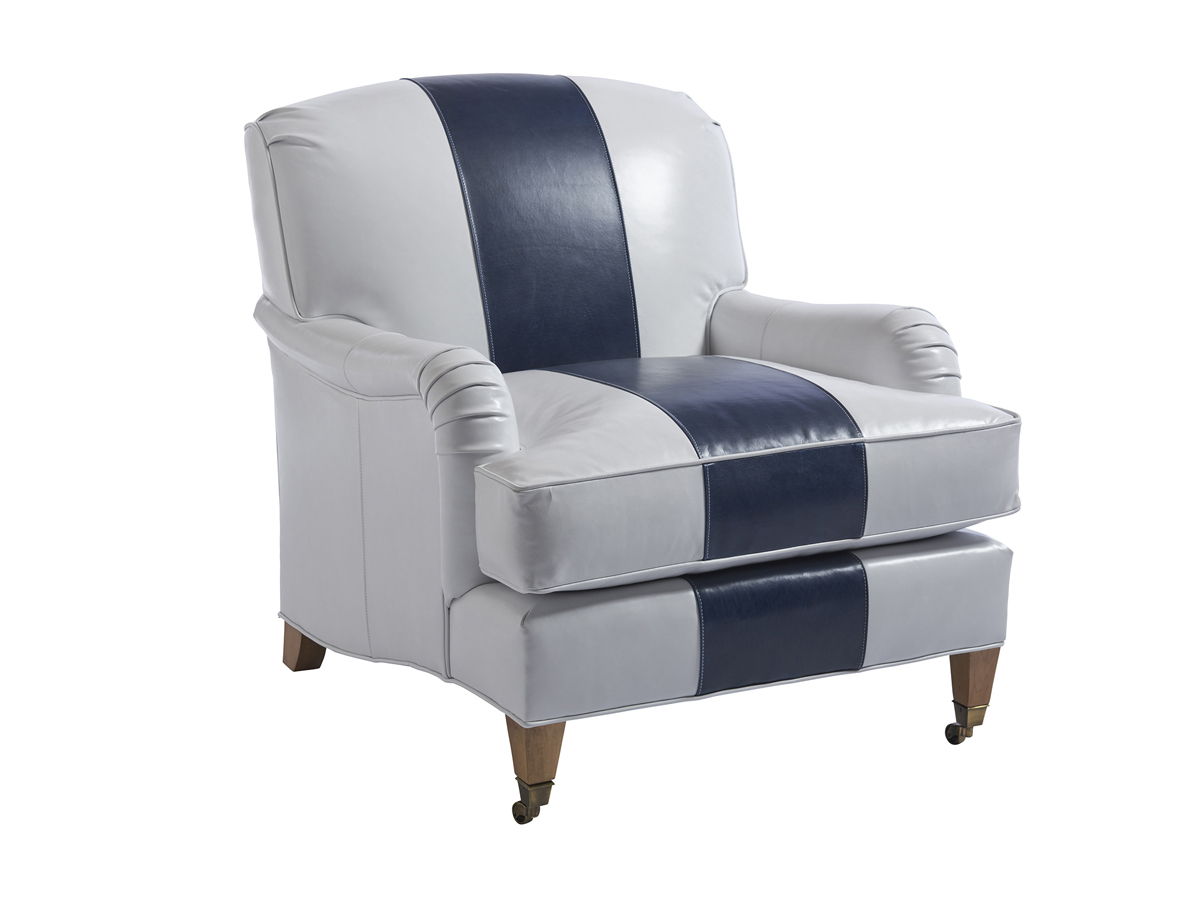 Barclay Butera Upholstery - Sydney Leather Chair With Brass Caster