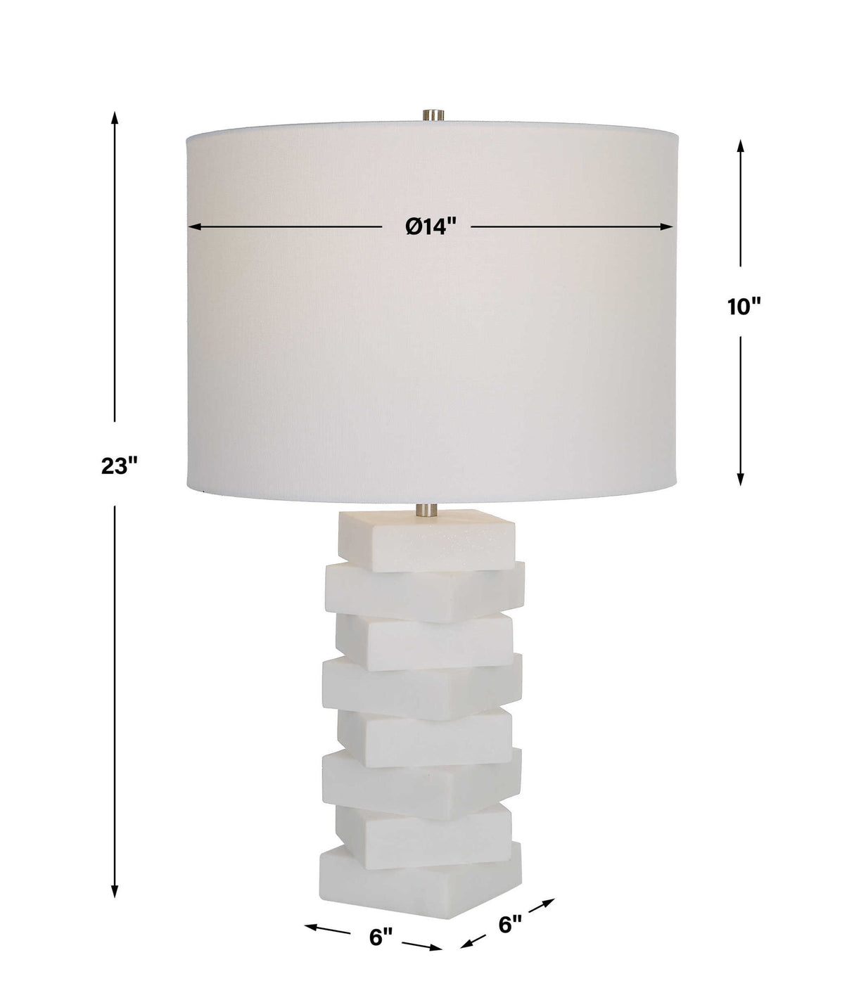 Ascent - White Geometric Table Lamp