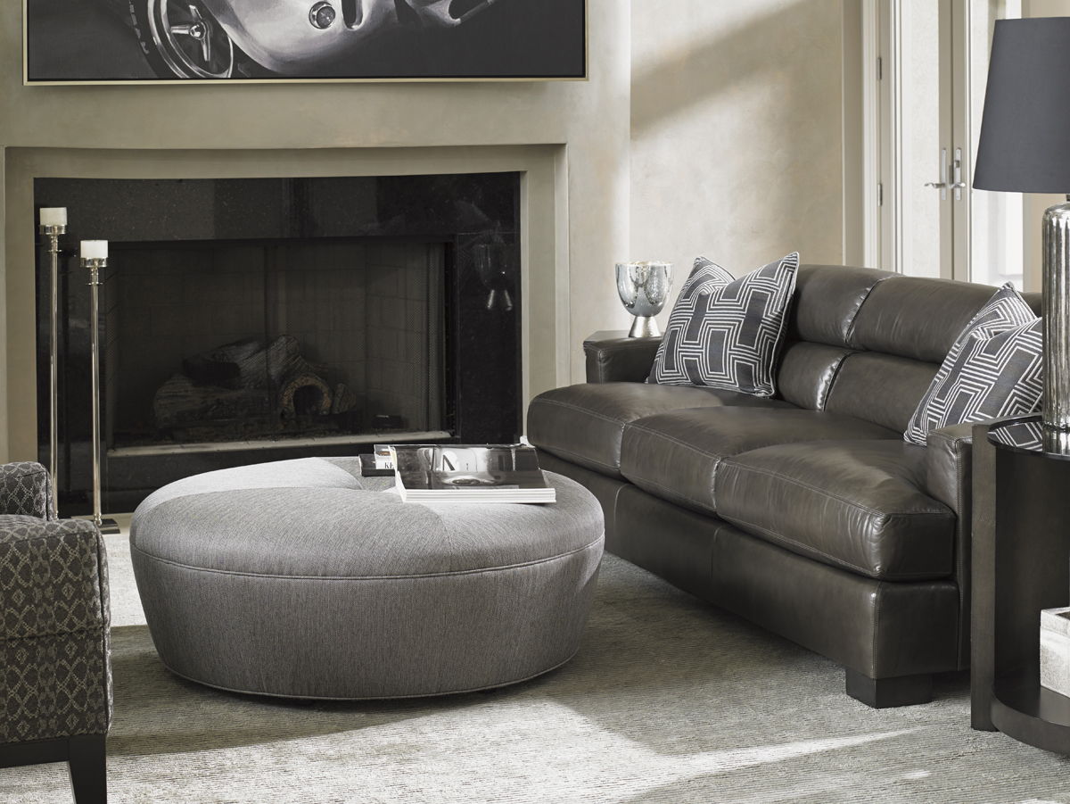 Lexington Upholstery - Claudia Ottoman - Dark Gray