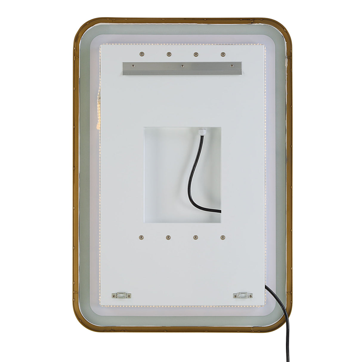 Crofton - Vanity Mirror - Gold & Pearl Silver