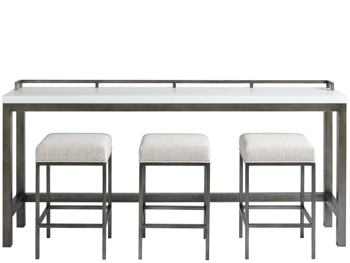 Curated - Essence Console Table With Stools - White