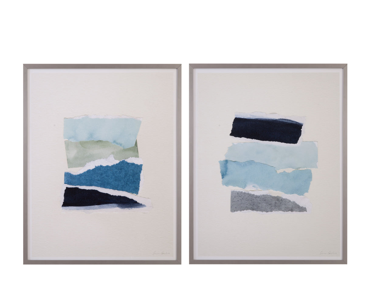 Seaside Color Study Framed Print (Set of 2) - Blue