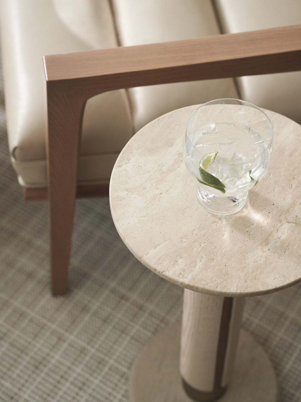 Sunset Key - Carver Accent Table - Beige