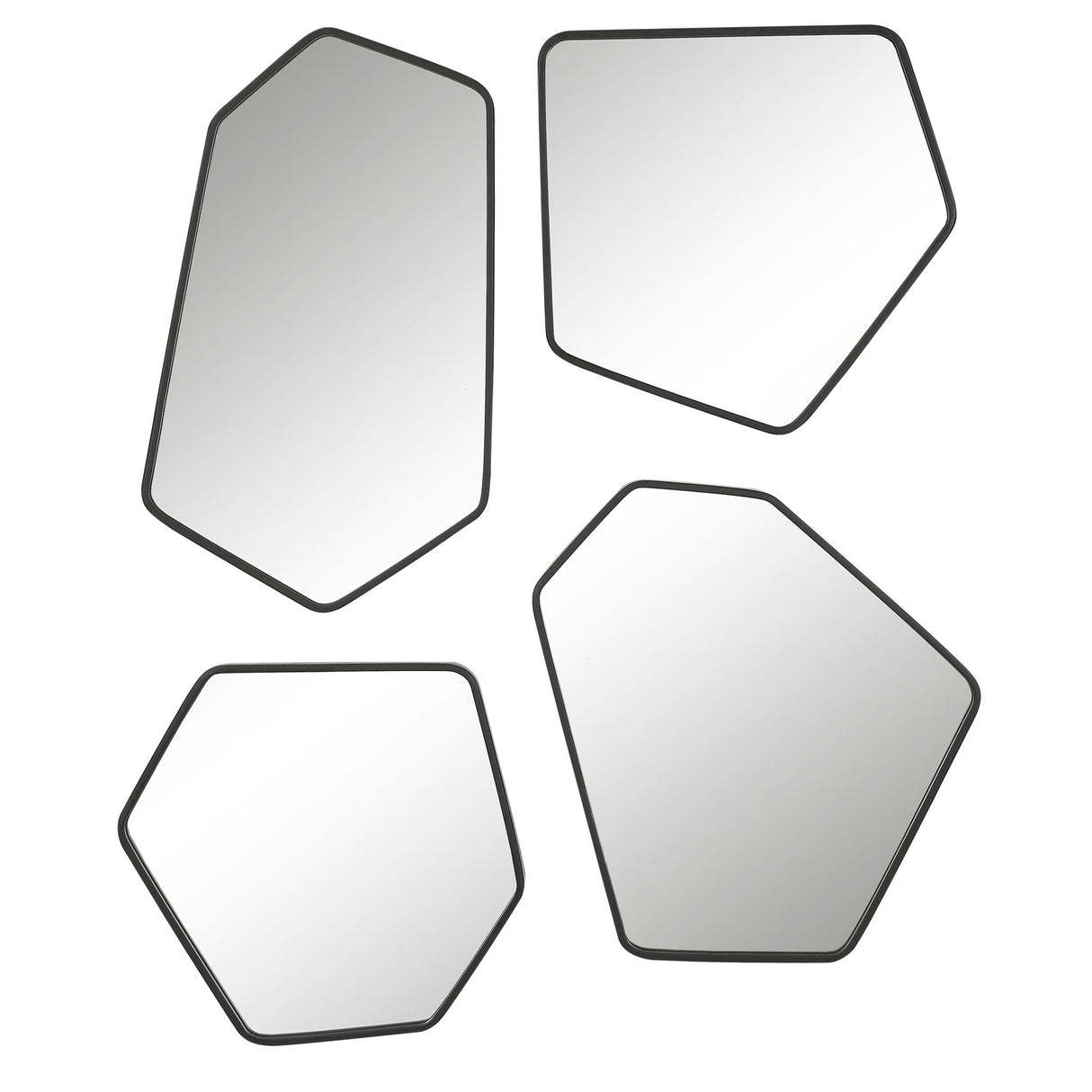 Linneah - Mirrors, Set Of 4 - Black