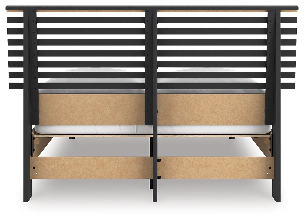 Danziar - Full Slat Panel Bed - Black
