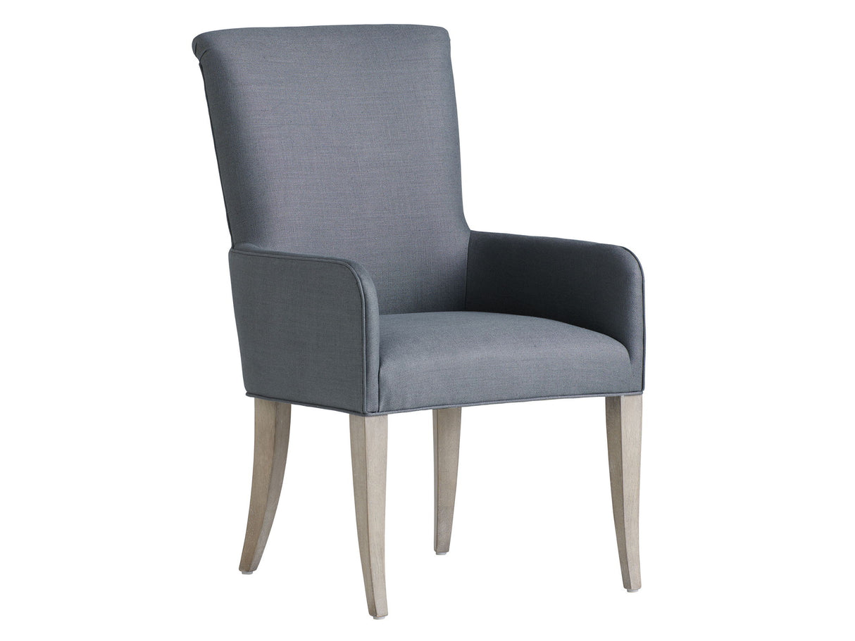 Malibu - Serra Upholstered Arm Chair - Pearl Silver