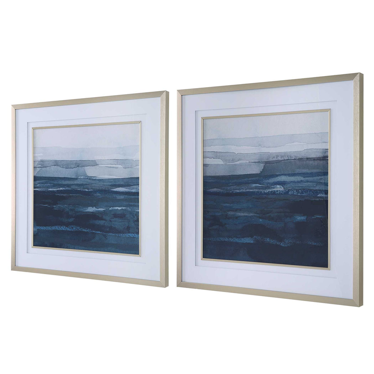 Rising Blue - Abstract Framed Prints (Set of 2)