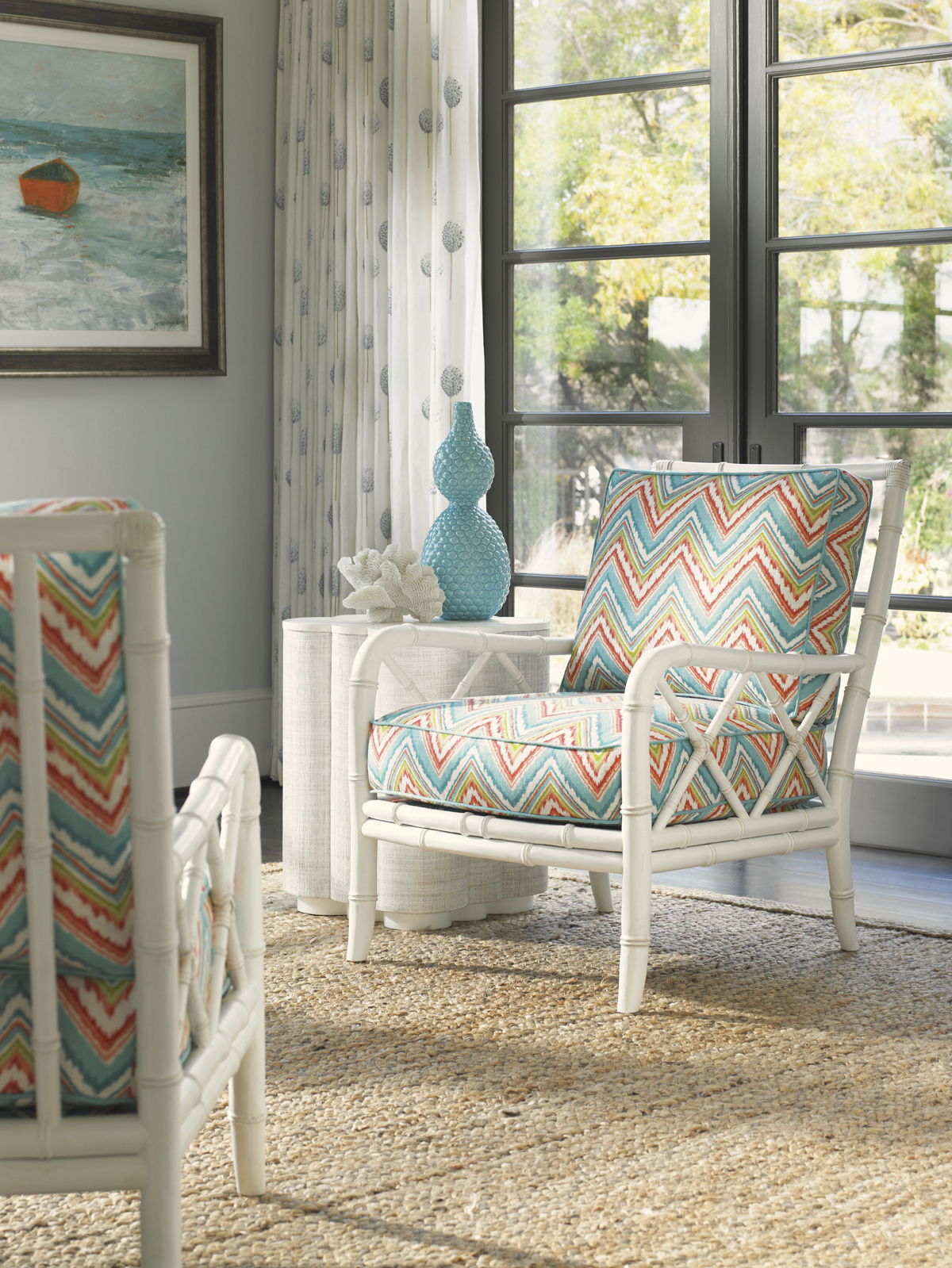 Ivory Key - Heydon Chair - White / Blue