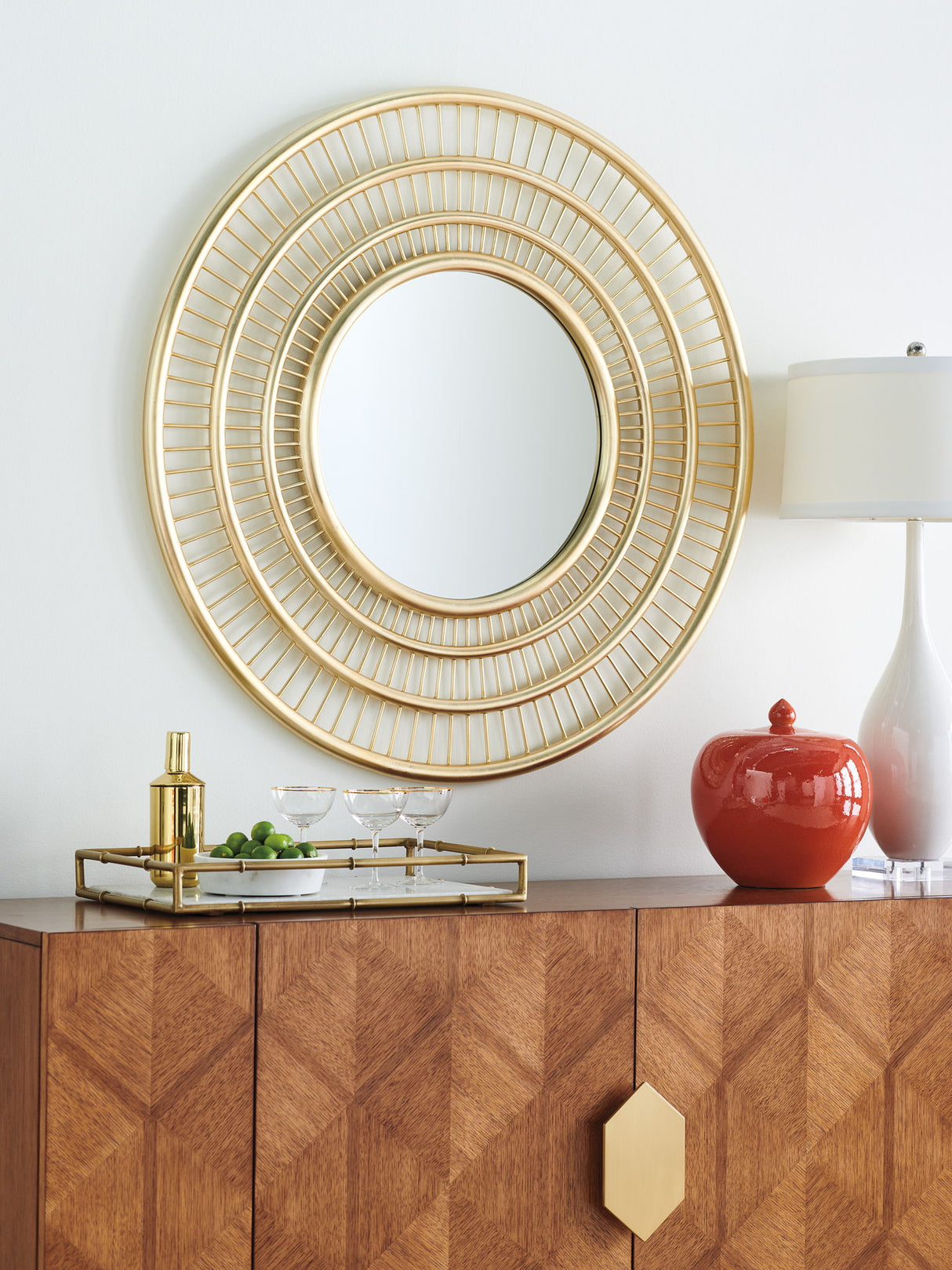Palm Desert - Ambrose Round Mirror - Beige