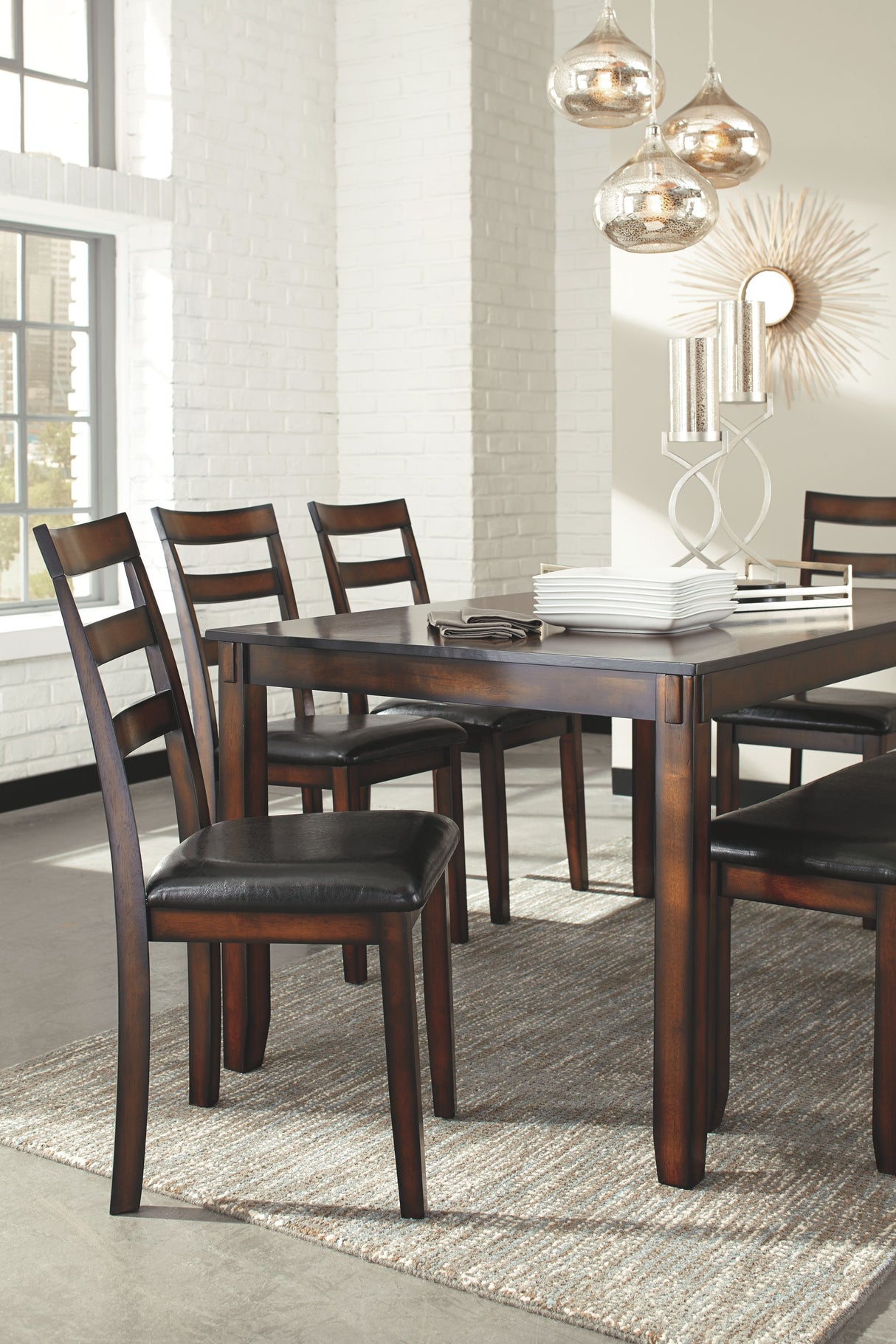 Coviar - Dining Room Table Set (Set of 6) - Brown