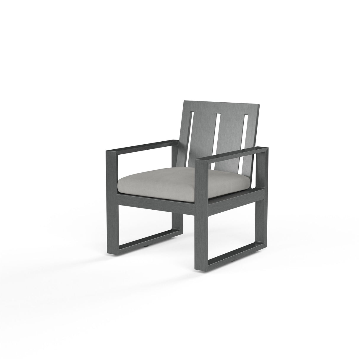 Redondo - Dining Chair, No Welt - Cast Silver / Dark Gray