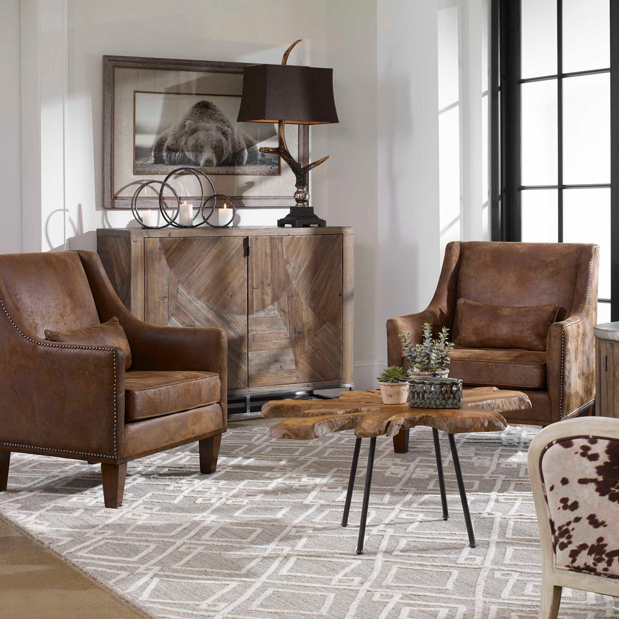 Clay - Leather Armchair - Brown, Dark