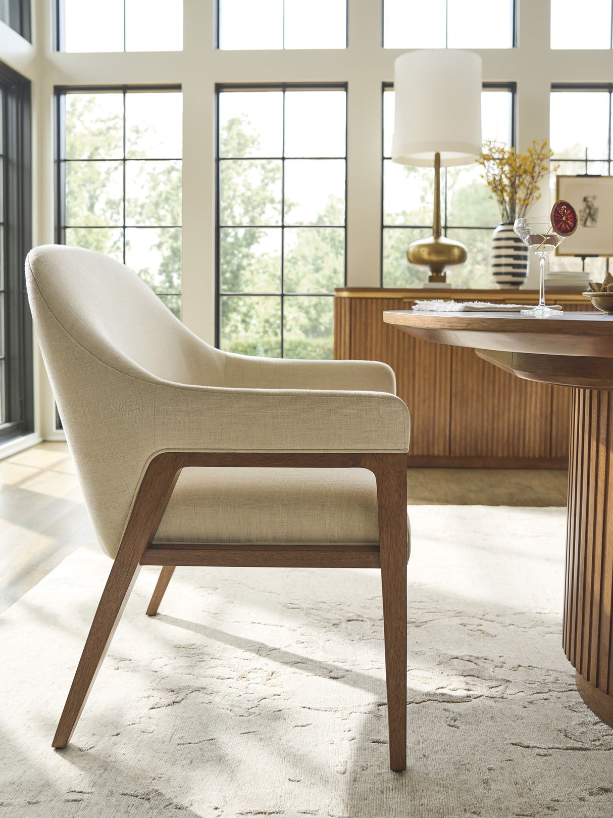 La Costa - Seacove Upholstered Arm Chair - Beige / Dark Brown