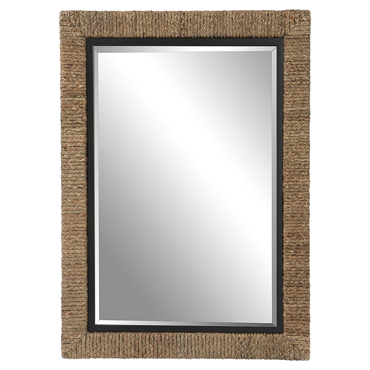 Island - Braided Straw Mirror - Light Brown
