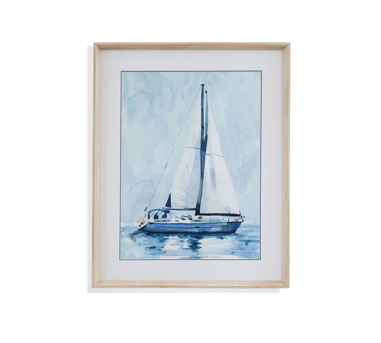 Lone Sailboat II Framed Print - Blue