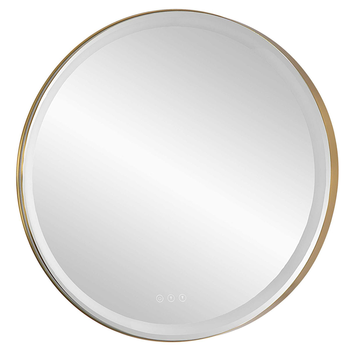 Crofton - Lighted Brass Round Mirror