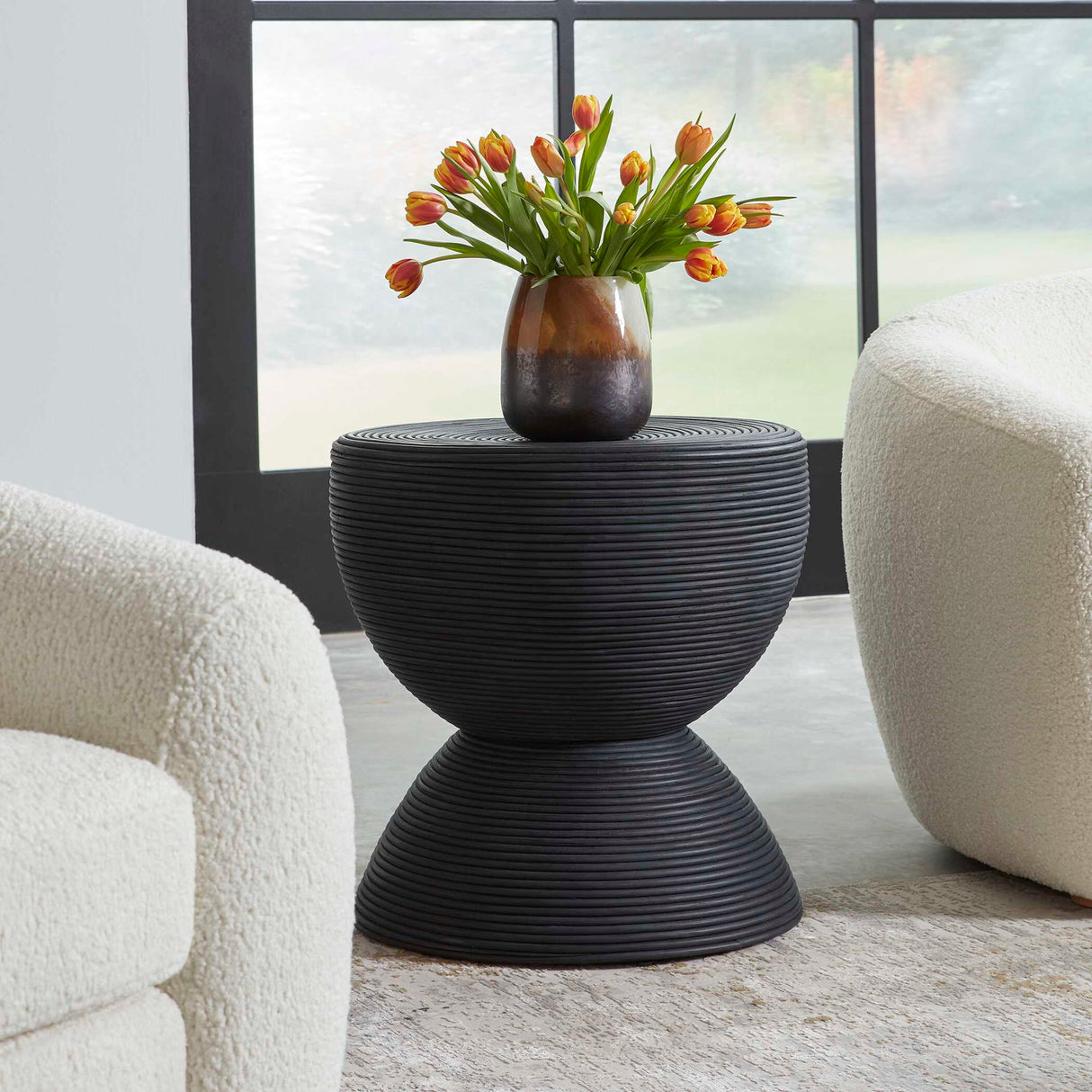 Bongo - Black Rattan Side Table