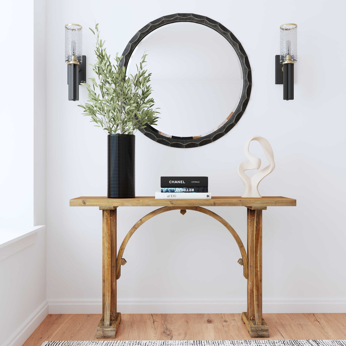 Genessis - Reclaimed Wood Console Table - Brown, Dark