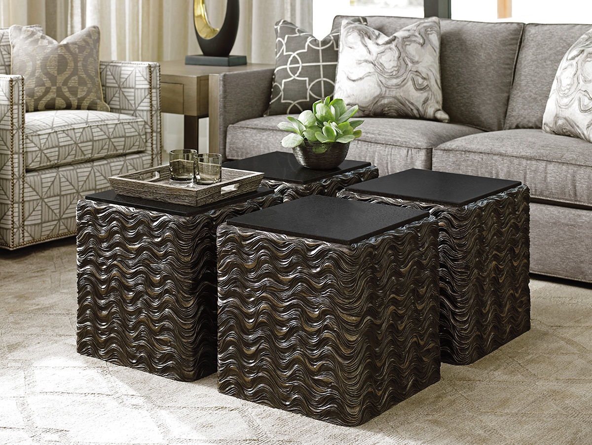 Shadow Play - Talk Of The Town Cube End Table - Dark Gray