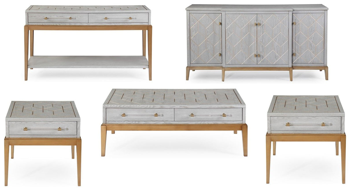 Perrine - Console Table - Silver / Gold