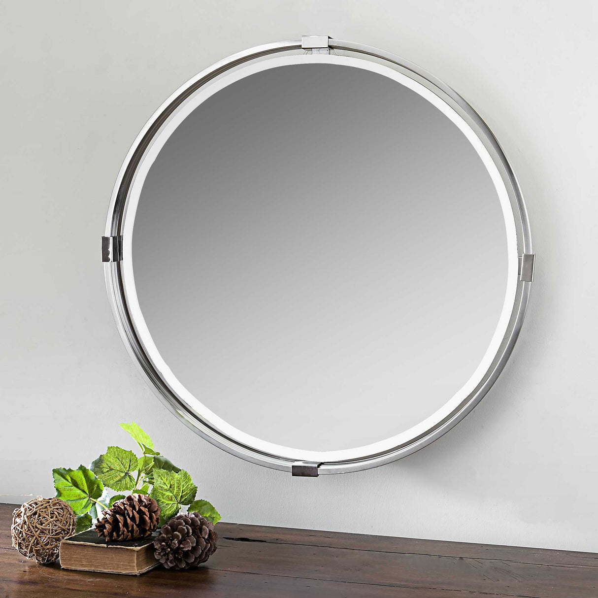Tazlina - Round Mirror - Brushed Nickel