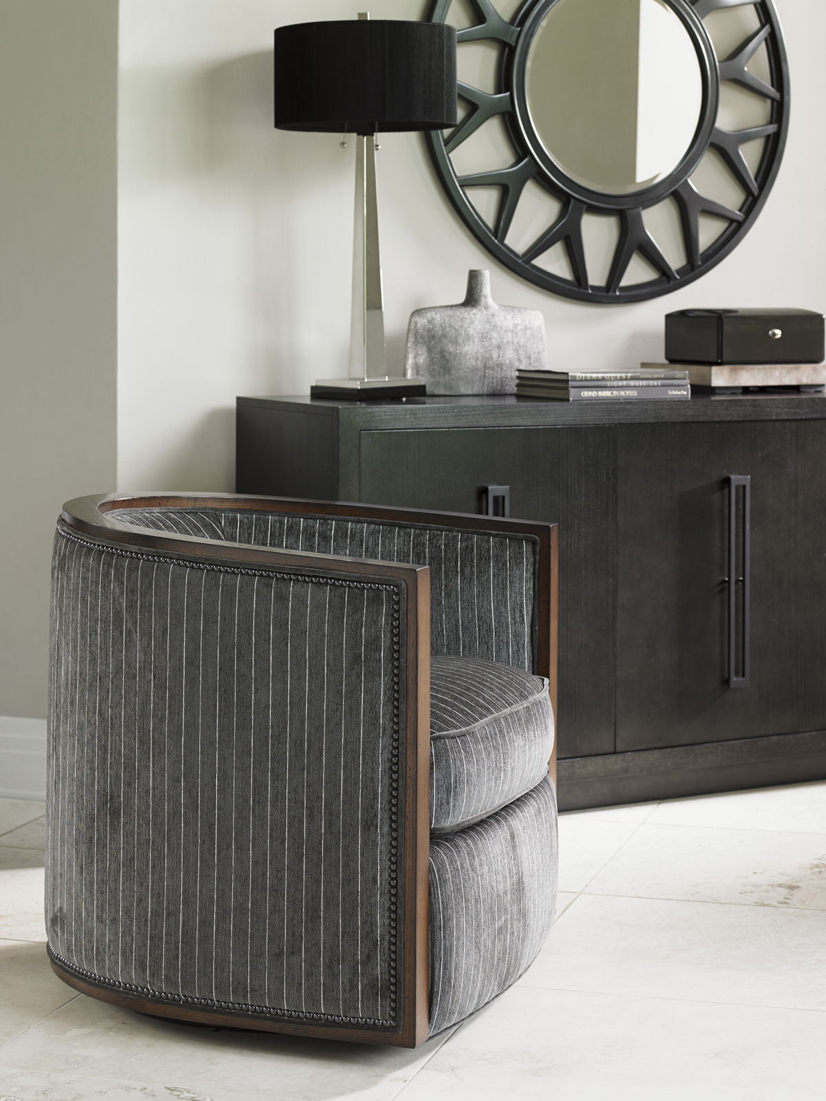 Lexington Upholstery - Palermo Swivel Chair - Dark Gray