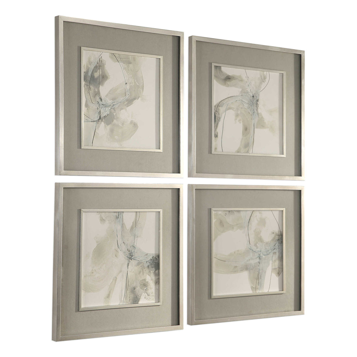 Divination - Abstract Art, Set Of 4 - Beige