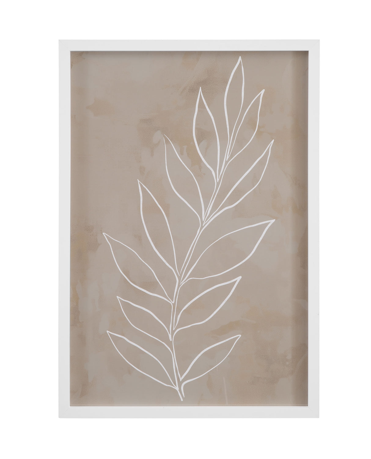 Leaf Line Art III Framed Print - Light Brown