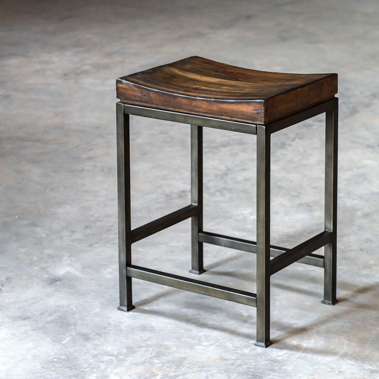 Beck - Wood Counter Stool - Brown, Dark & Black