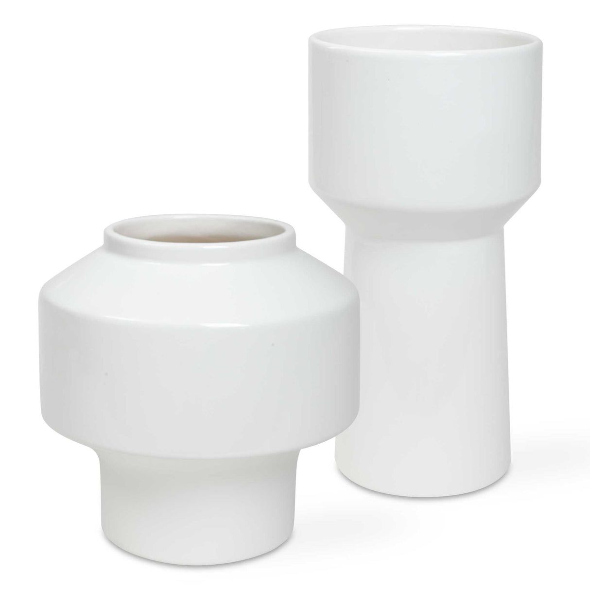 Illumina - Abstract Vases, Set Of 2 - White