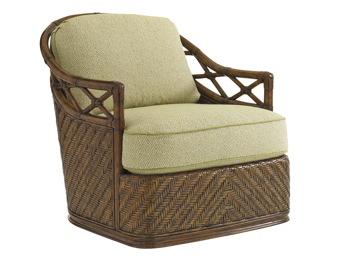 Bali Hai - Diamond Cove Swivel Chair - Dark Brown / Light Brown