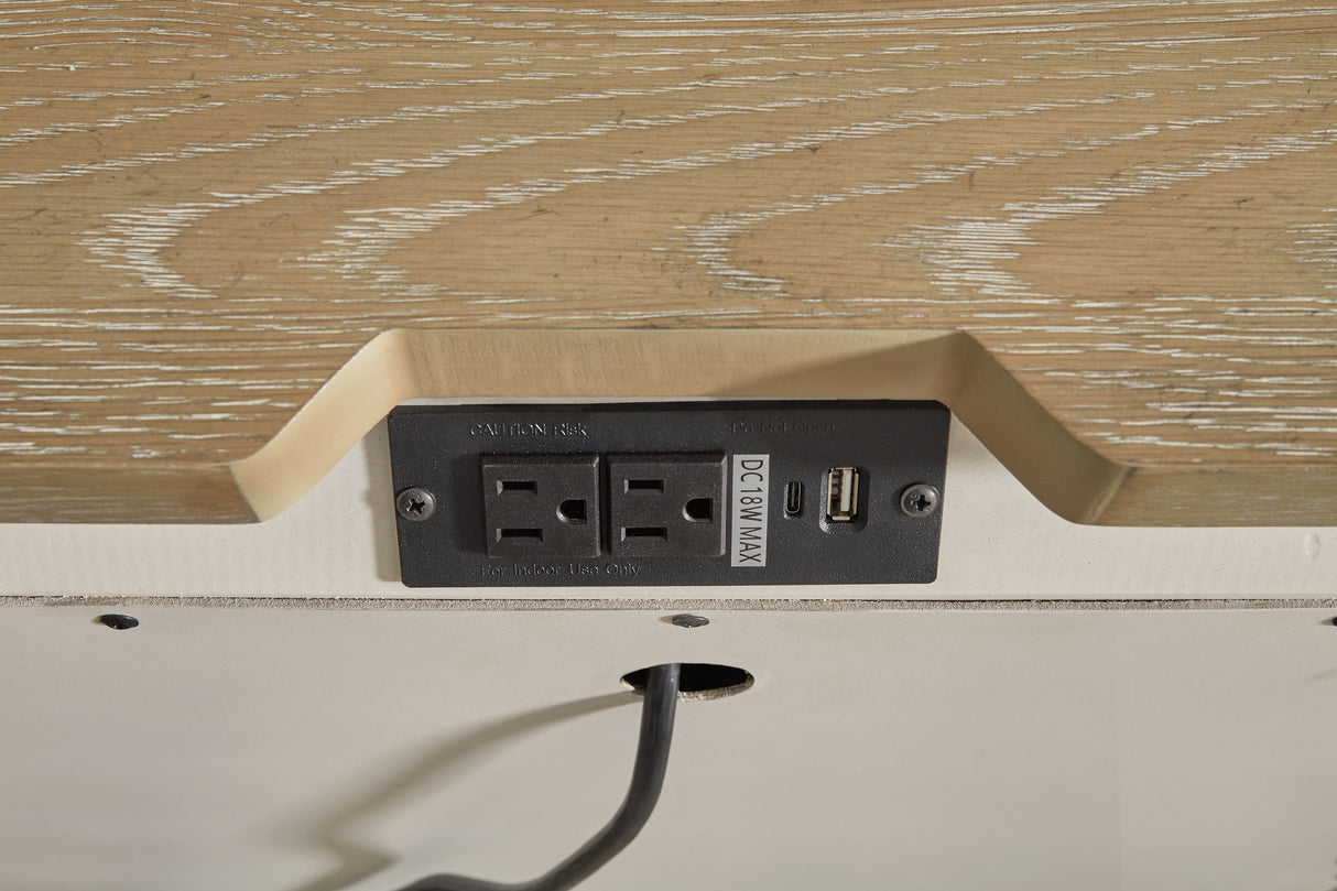 Shaybrock - Two Drawer Night Stand - Antique White / Brown